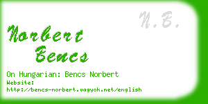 norbert bencs business card